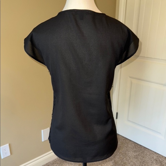 Le Chateau Black Blouse Top Blouse with Lace Women’s Size M - Picture 3 of 11